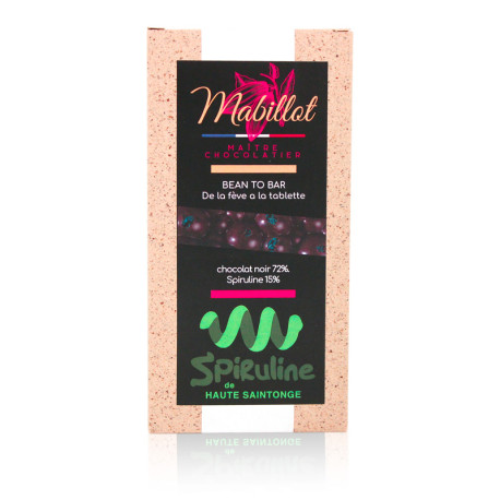 Chocolat noir à la spiruline (80g)